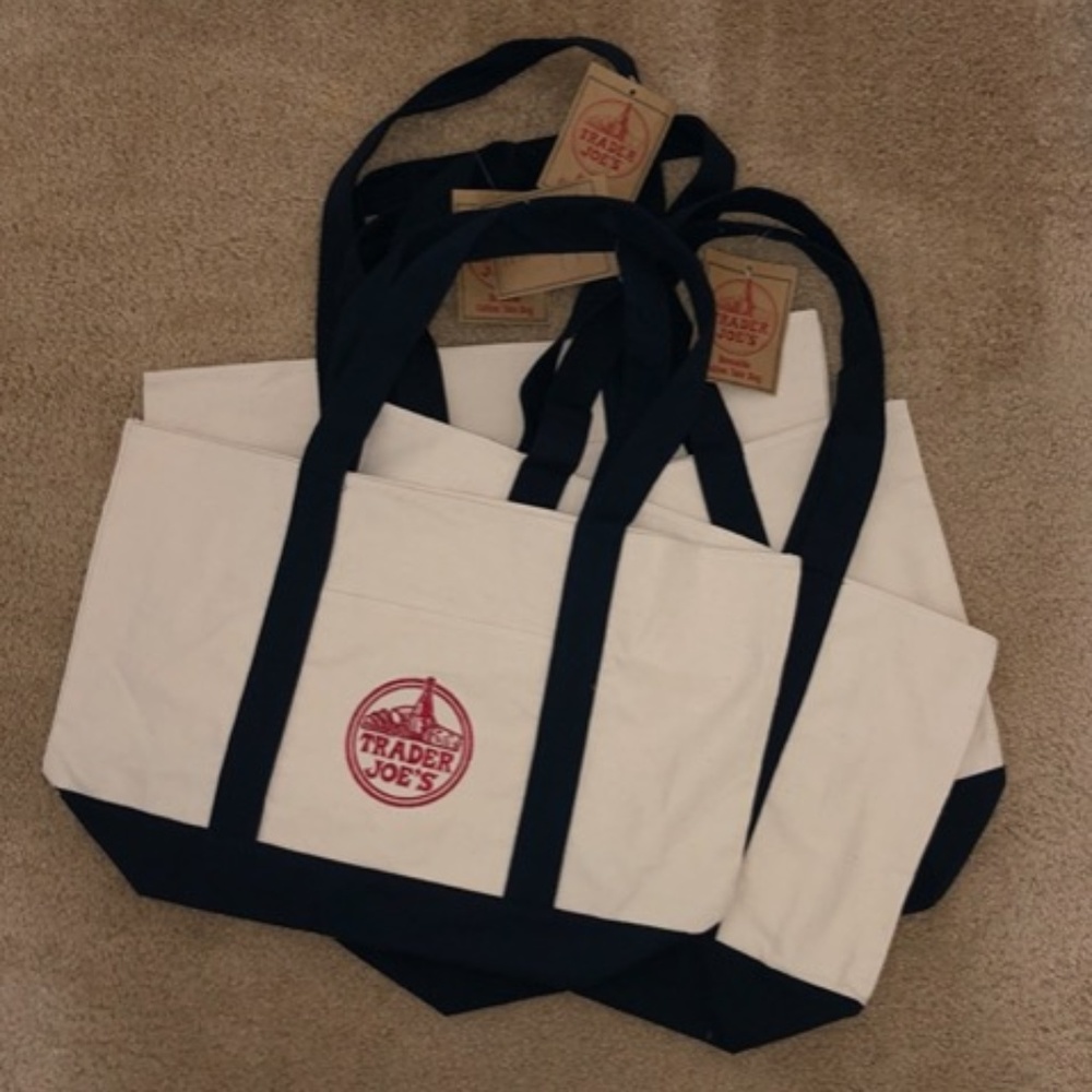 NWT 4 Trader Joe's Reusable Canvas ♻️Eco Tote Bag